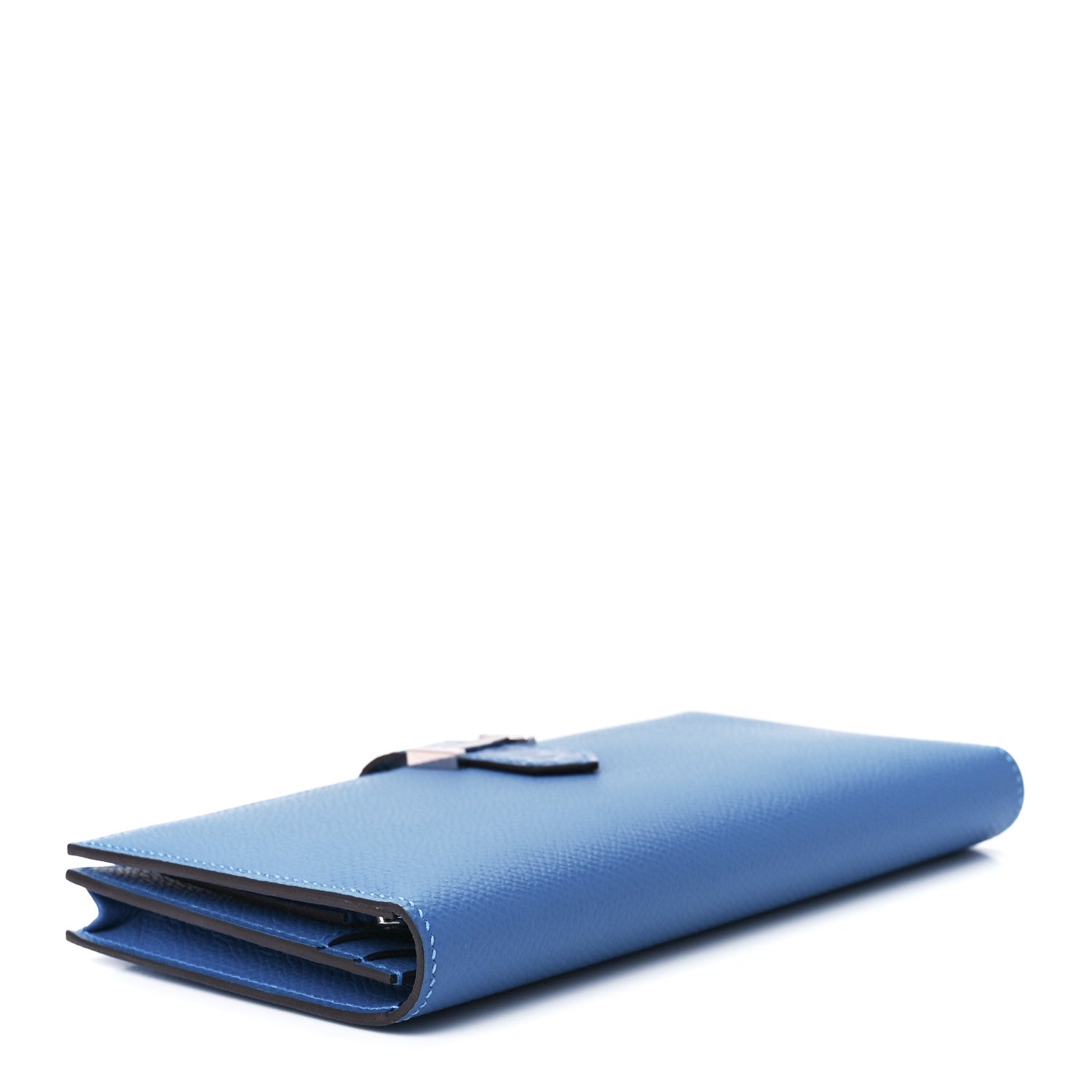 Hermes Epsom Shiny Alligator Bearn Touch Gusset Wallet Mykonos Bleu Zellige 4 of 14