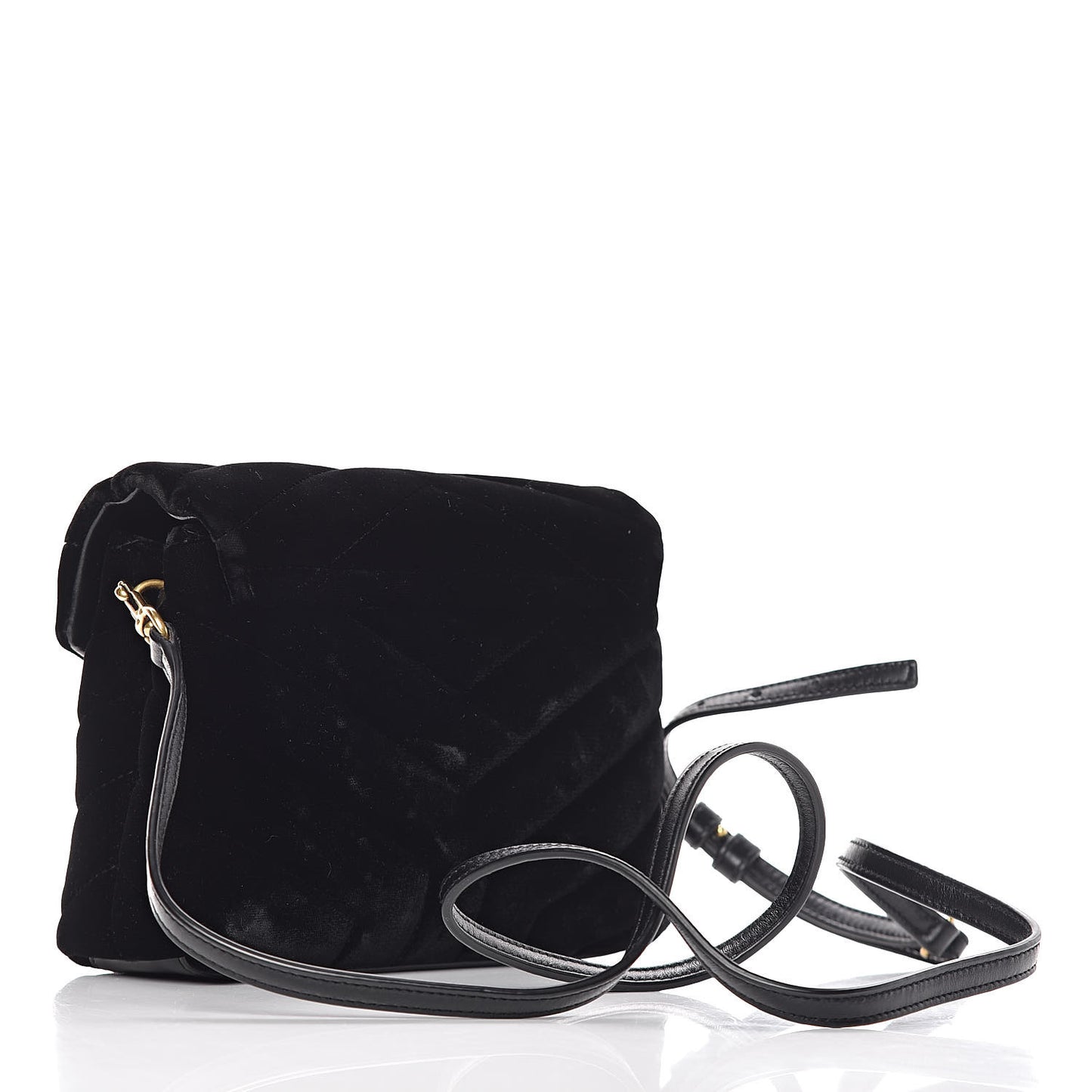 Velvet Y Quilted Monogram Toy Loulou Chain Satchel French Black