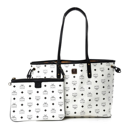 MCM Visetos Medium Project Reversible Shopper Tote White 1 of 15