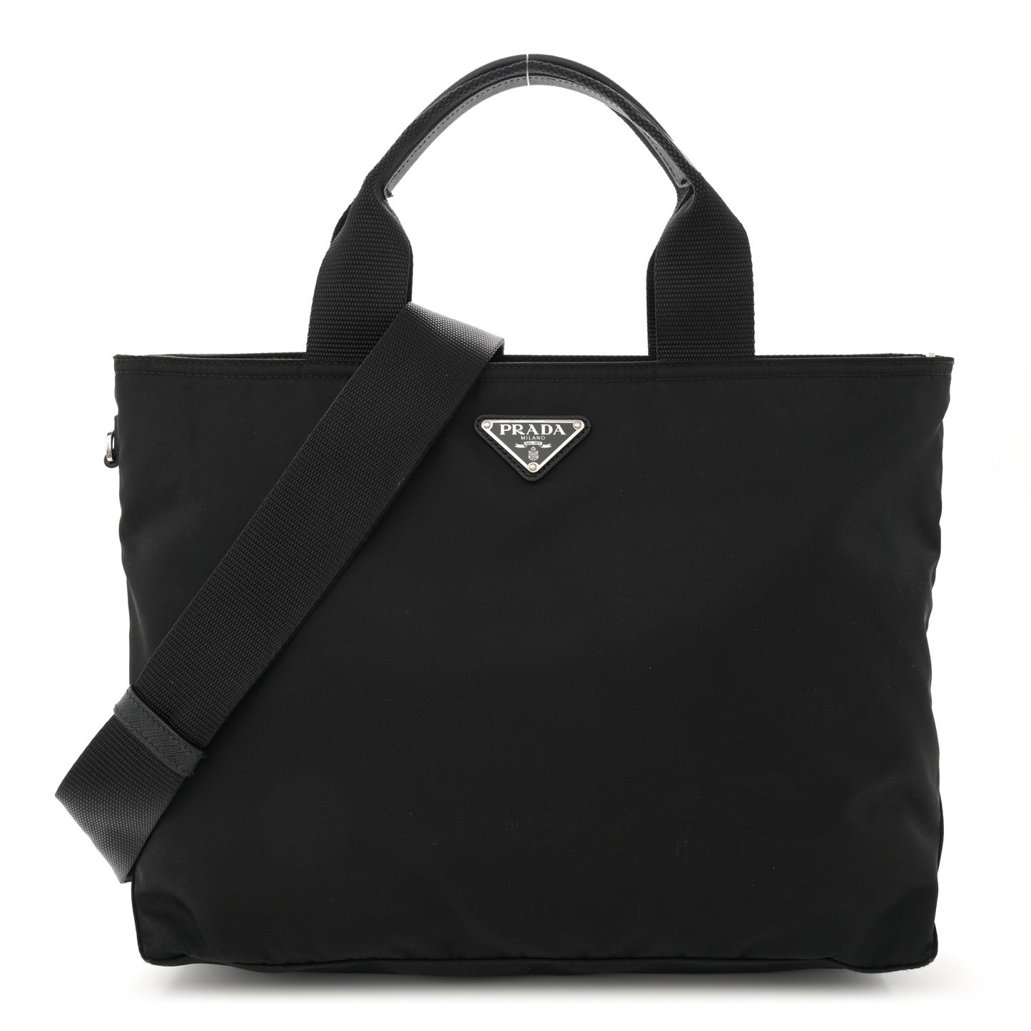 Nylon Vela East West Shopper Tote Black