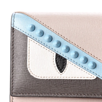 Fendi Vitello Elite Monster Eyes Studded Continental Wallet Carbone White Multicolor 12 of 13