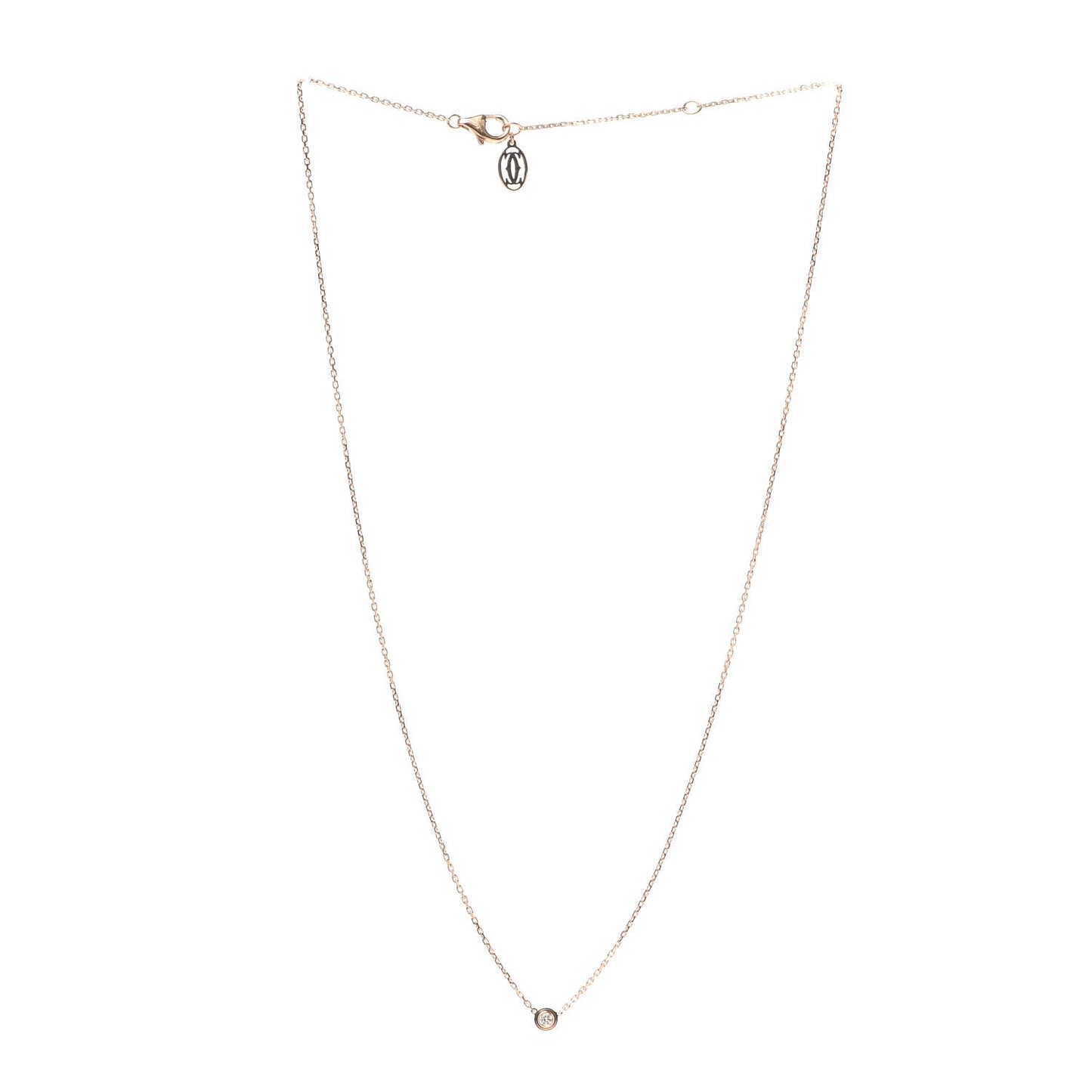18K Pink Gold Diamond XS D'Amour Pendant Necklace