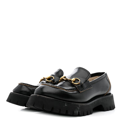 Gucci Cordovan Lux Womens Harald Horsebit 25mm Platform Loafers 38.5 Black 4 of 15