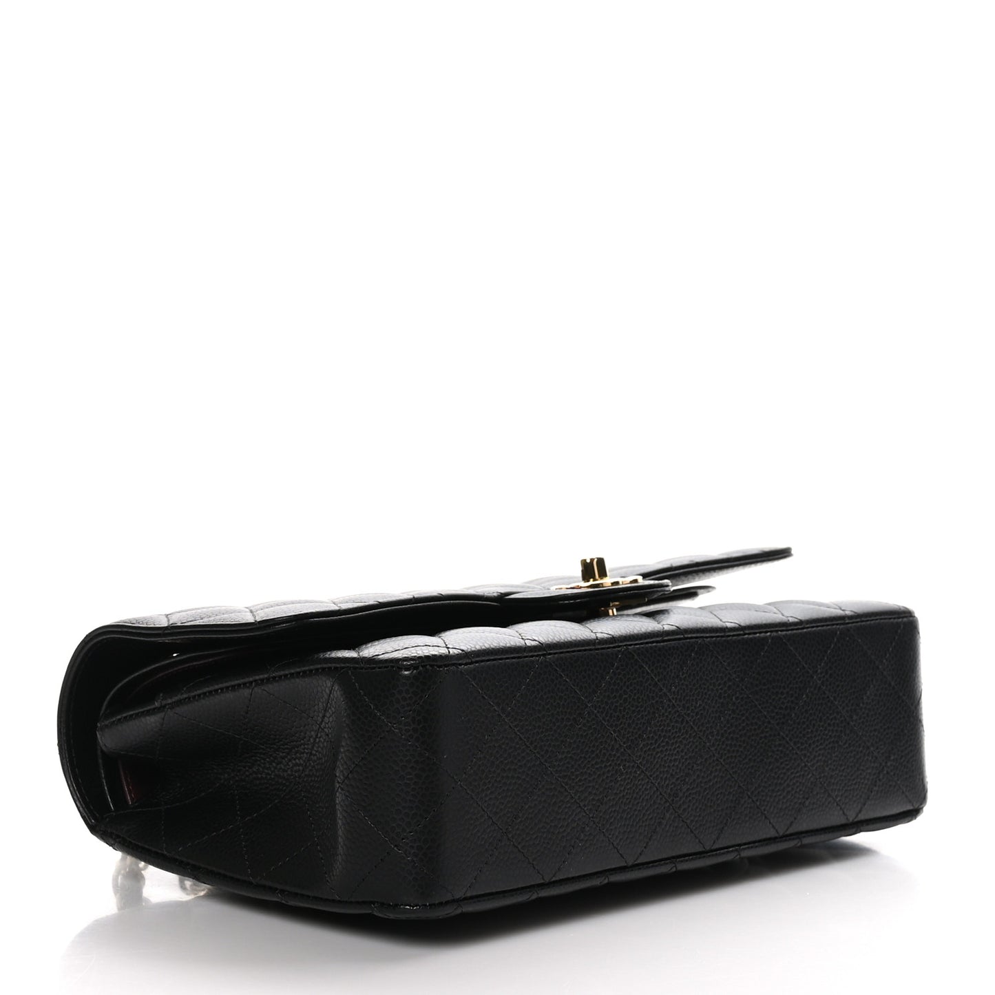 Caviar Quilted Medium Double Flap Black