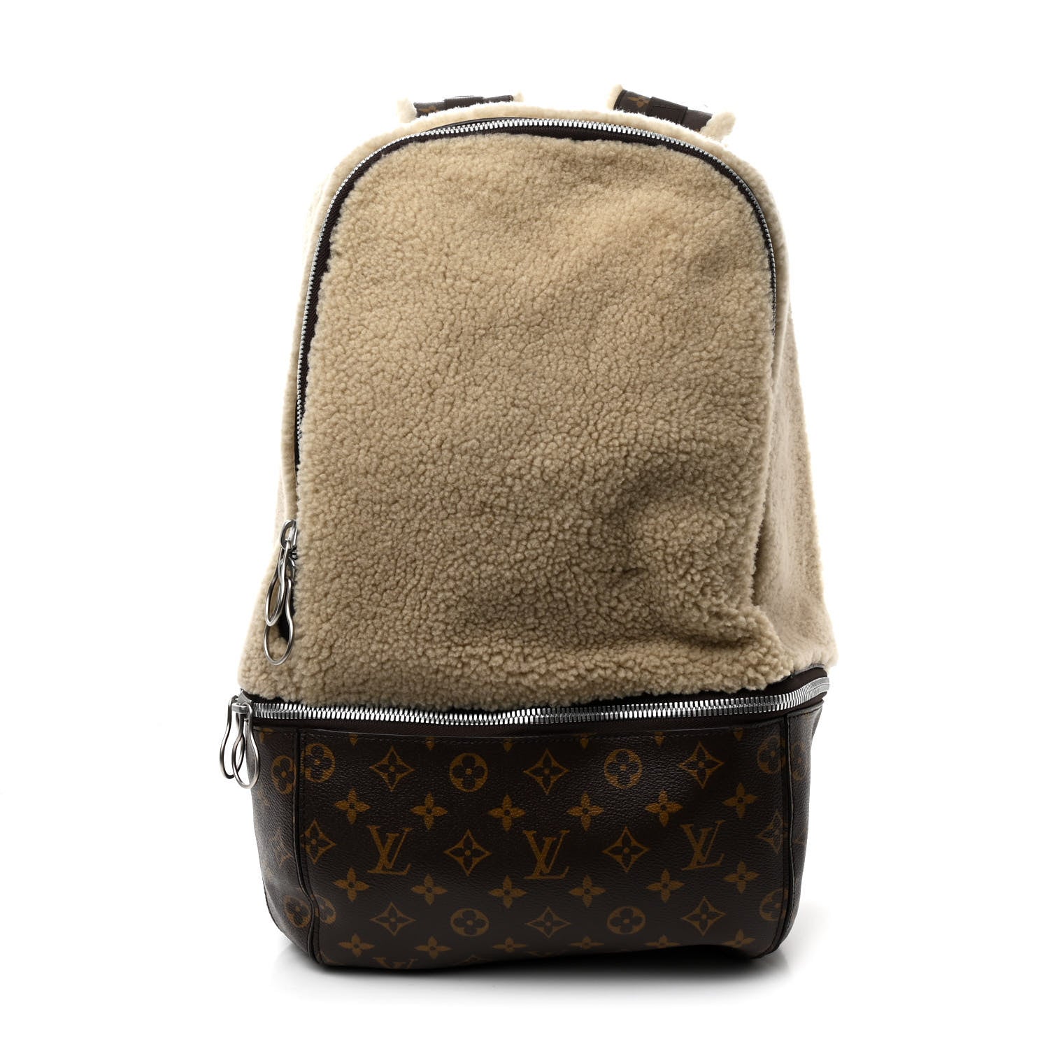 Louis Vuitton Shearling Monogram Marc Newson Fleece Pack Beige 1 of 10