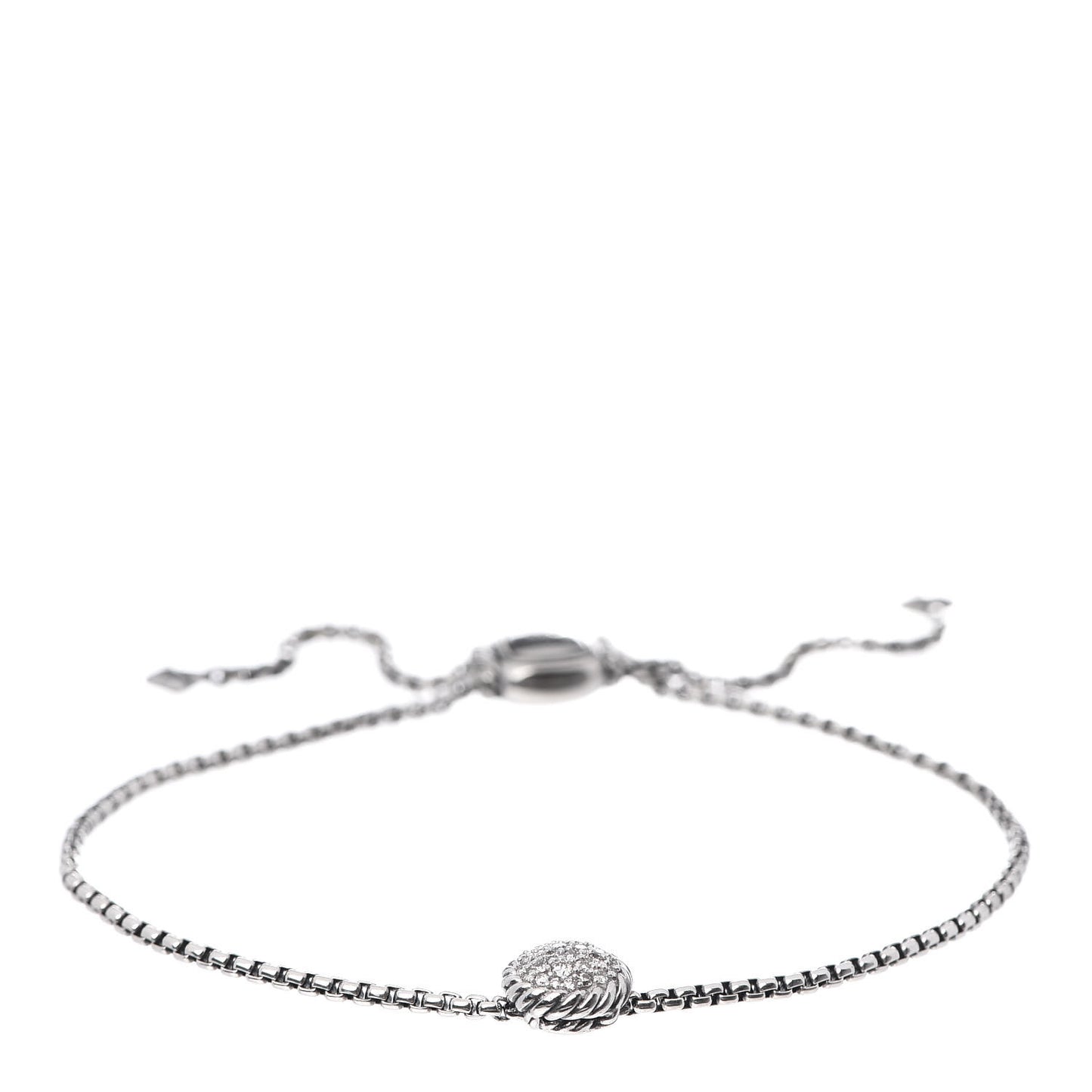 Sterling Silver Diamond 9mm Chatelaine Petite Pave Bracelet