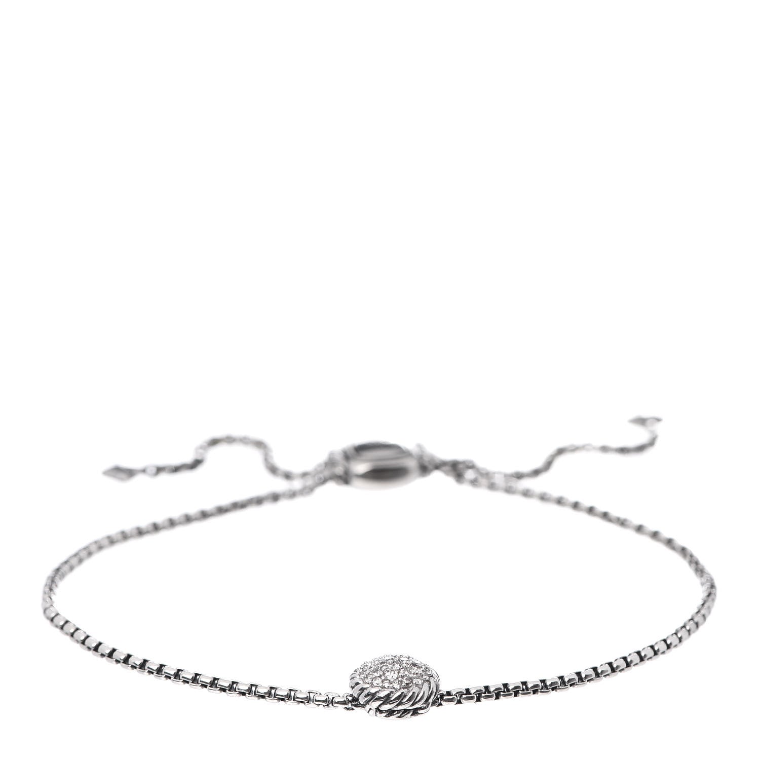 David Yurman Sterling Silver Diamond 9mm Chatelaine Petite Pave Bracelet 1 of 4