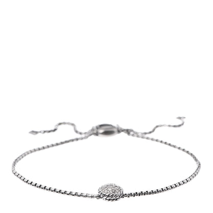 David Yurman Sterling Silver Diamond 9mm Chatelaine Petite Pave Bracelet 1 of 4