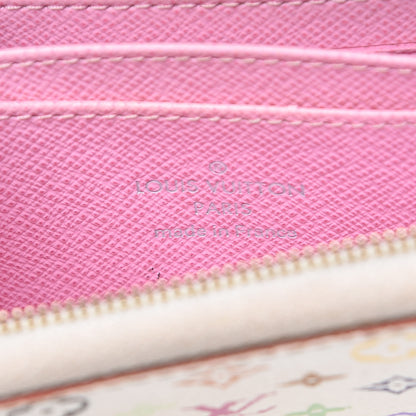 Louis Vuitton Monogram Multicolor Zippy Coin Purse Wallet White Litchi 6 of 12