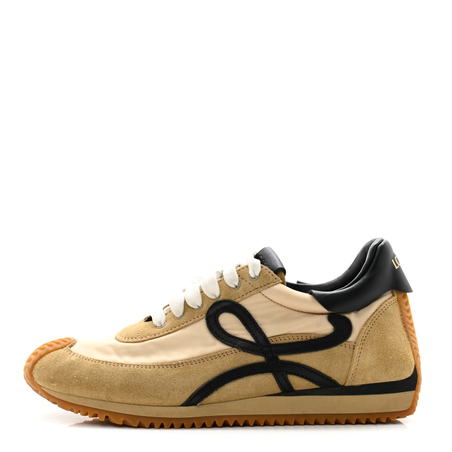 Nylon Suede Flow Runner Sneakers 38 Gold Black