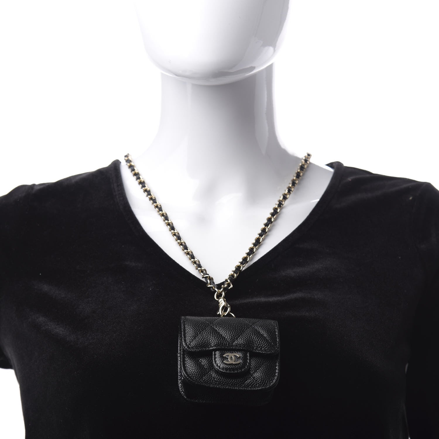 Chanel Caviar Quilted Airpods Pro Case Black 2 of 8