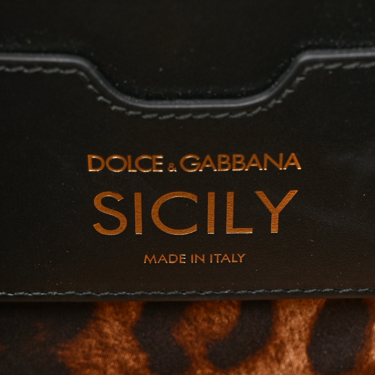 Calf Hair Leopard Print Small Miss Sicily Satchel Black