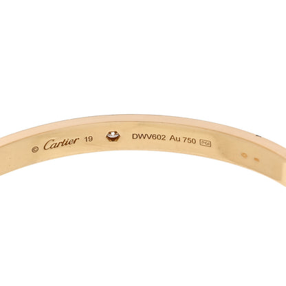 Cartier 18K Yellow Gold 1 Diamond LOVE Cuff Bracelet 19 3 of 4