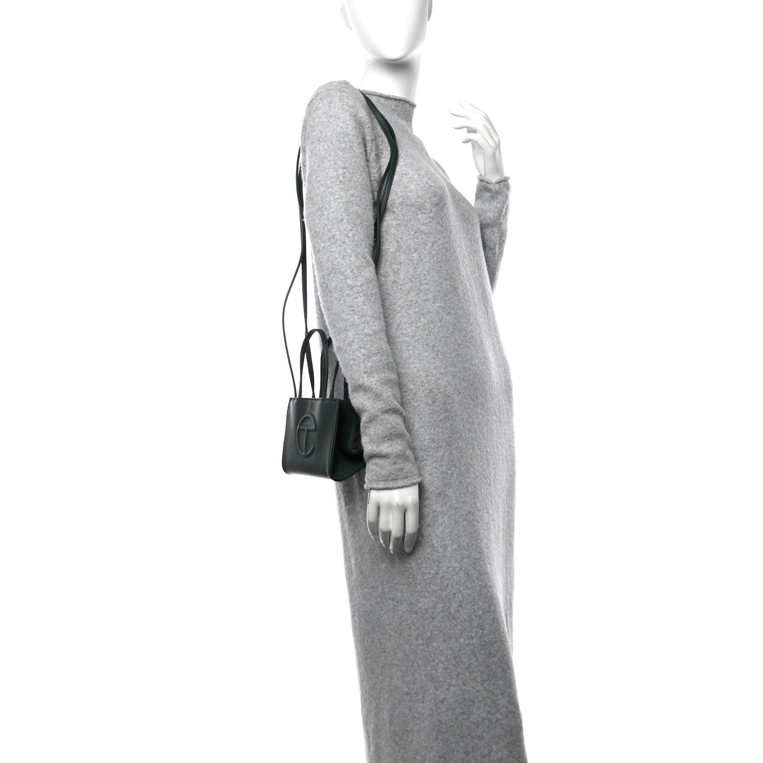 Telfar Vegan Leather Small Shopping Bag Dark Olive 2 of 10