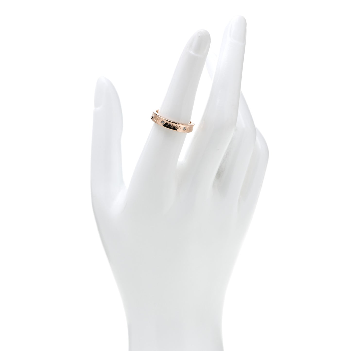 18K Rose Gold Diamond Narrow 1837 Ring 53 6.5
