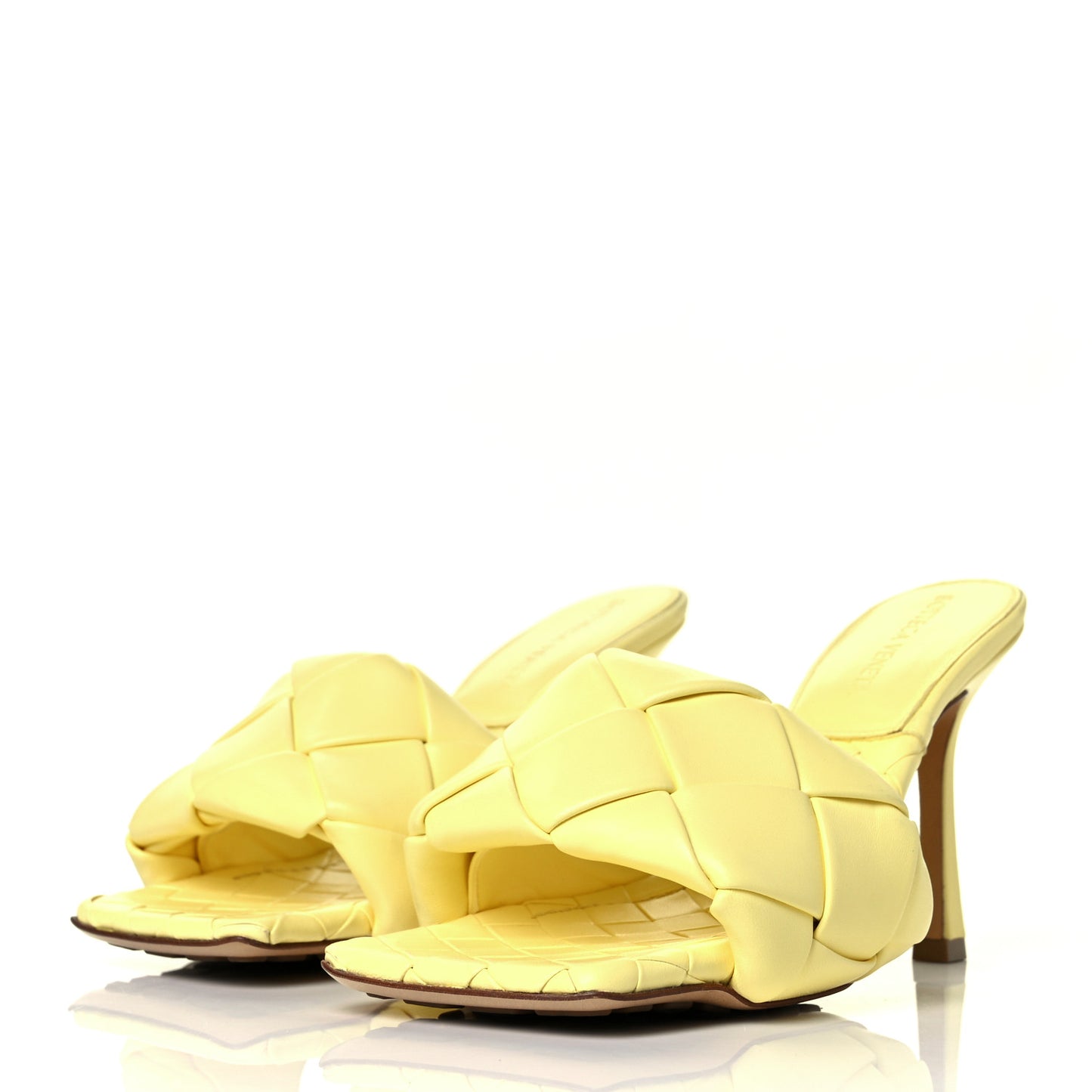 Nappa Maxi Intrecciato Lido 90mm Mule Sandals 36 Lemonade