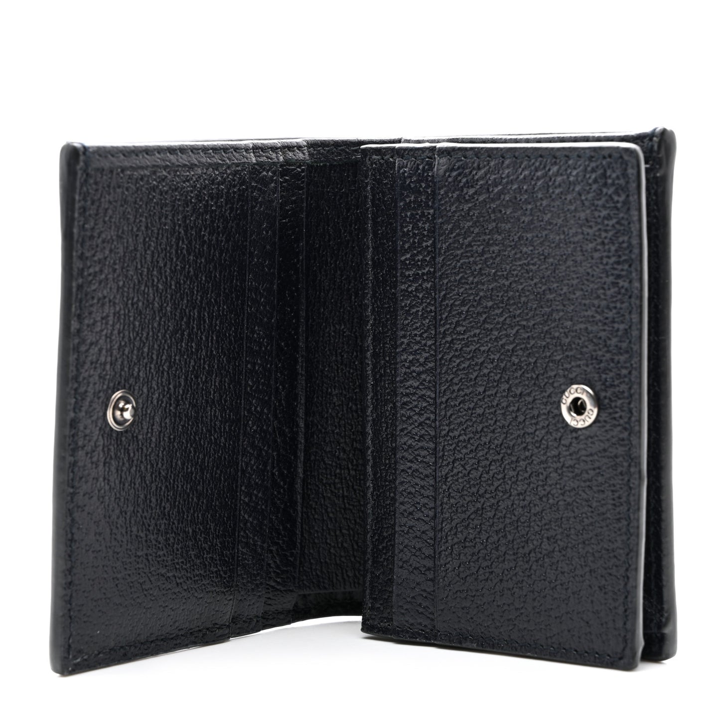GG Supreme Monogram Textured Dollar Calfskin Web Ophidia Card Case Beige Blue