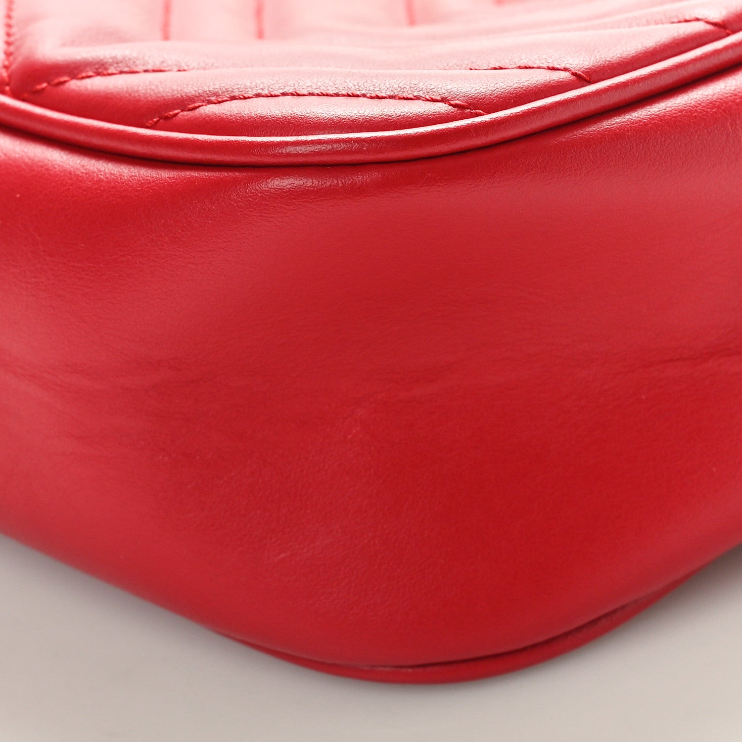 Gucci Calfskin Matelasse Small GG Marmont Chain Shoulder Bag Hibiscus Red 10 of 10