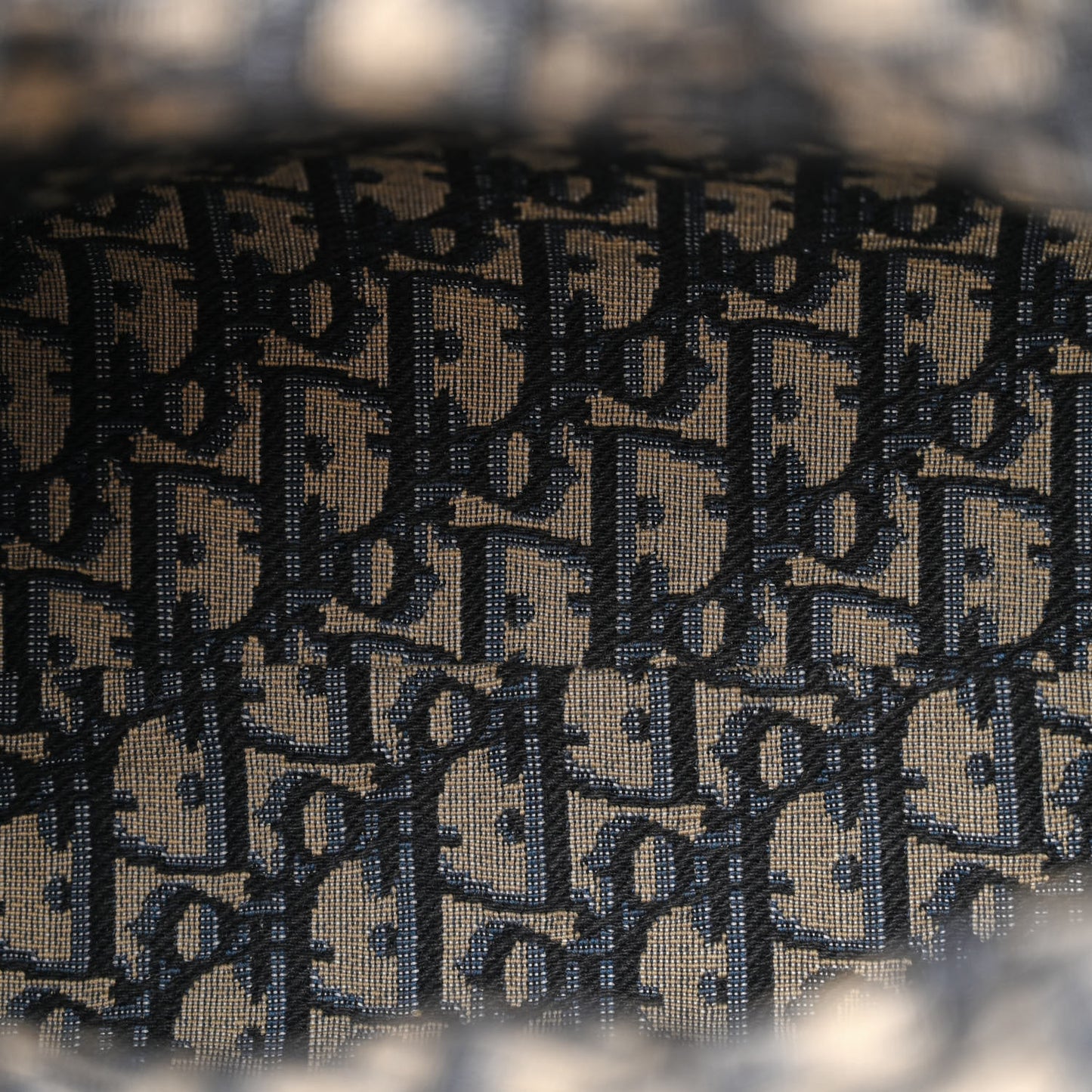 Wicker Oblique Medium Lady Dior Bag Blue