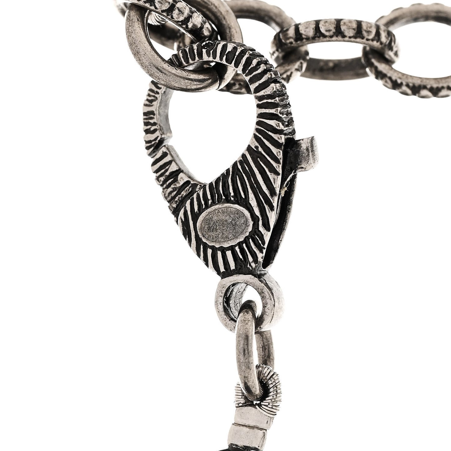 Pearl Crystal CC Camellia Necklace Ruthenium Black