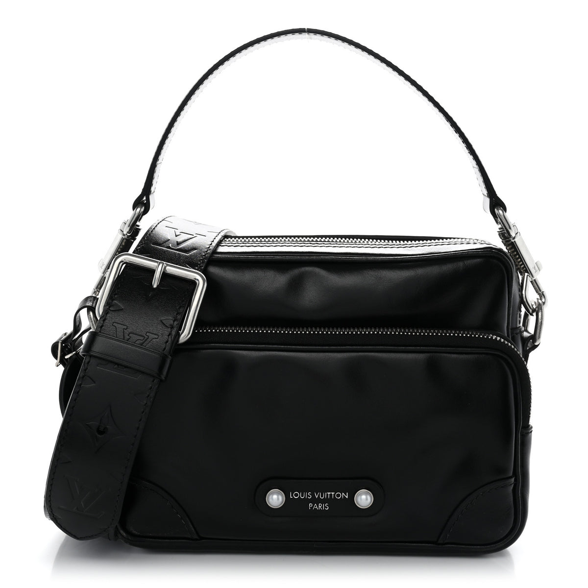 Calfskin Nil City Shoulder Bag Night Black