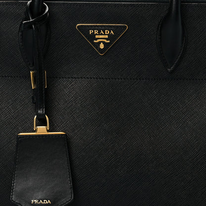 Prada Saffiano City Calfskin Greche Paradigme Bag Black Begonia 6 of 8