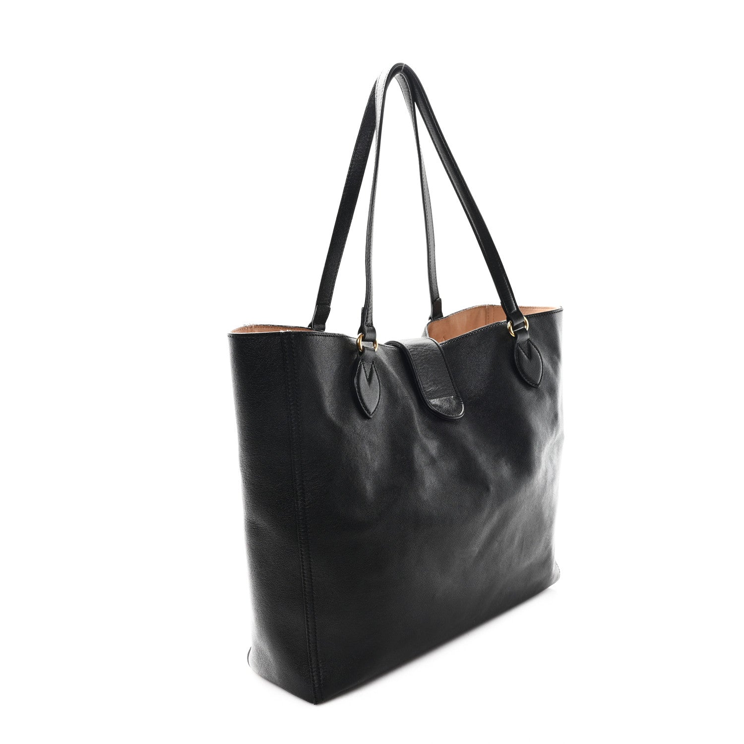 Gucci New Sakai Calfskin Lux Medium Dahlia Tote Black 1794597