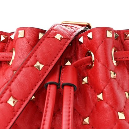 Valentino Garavani Nappa Mini Rockstud Spike Bucket Bag Rouge Pur 7 of 10
