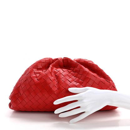 Bottega Veneta Nappa Maxi Intrecciato The Pouch Oversized Clutch Bright Red 2 of 9