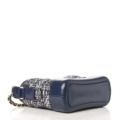 Chanel Tweed Calfskin Small Gabrielle Hobo Blue 4 of 10