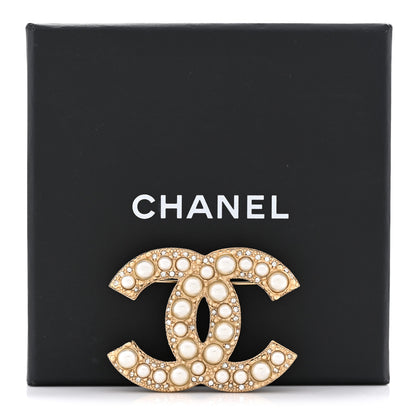 Chanel Pearl CC Brooch Gold 5 of 5
