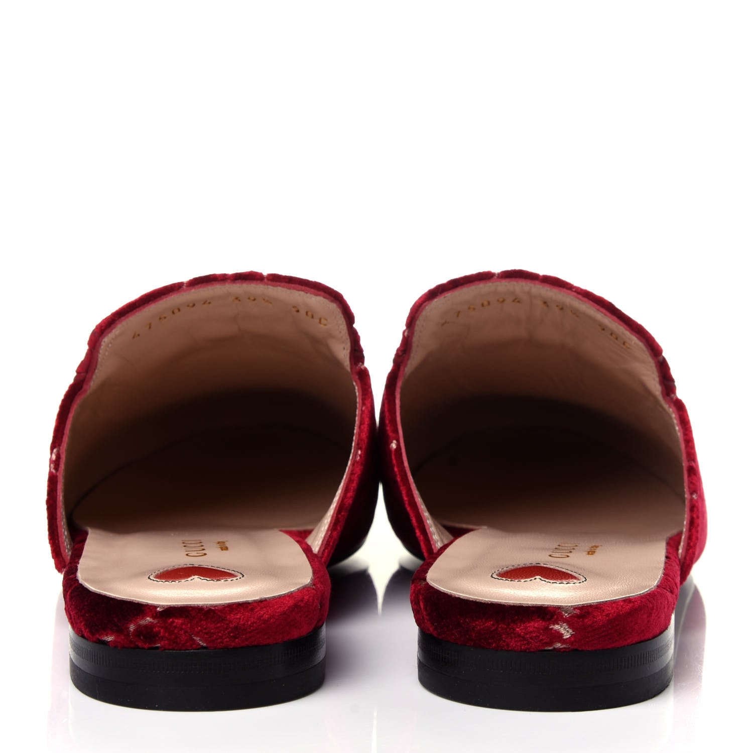 Gucci Velvet GG Monogram Womens Princetown Slippers 39.5 Red Cipria 5 of 10