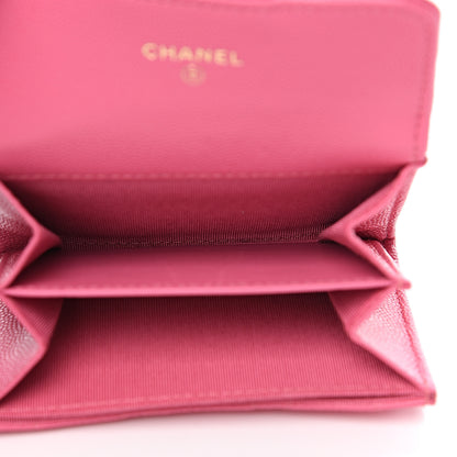 Chanel Caviar Quilted Flap Card Holder Wallet Pink 4 of 8