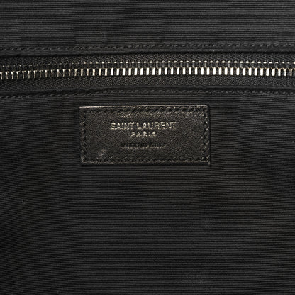 Saint Laurent Raffia Linen Calfskin Rive Gauche Tote Black 6 of 13