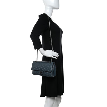 Chanel Aged Calfskin Quilted 2.55 Reissue 225 Flap Dark Blue 2 of 13