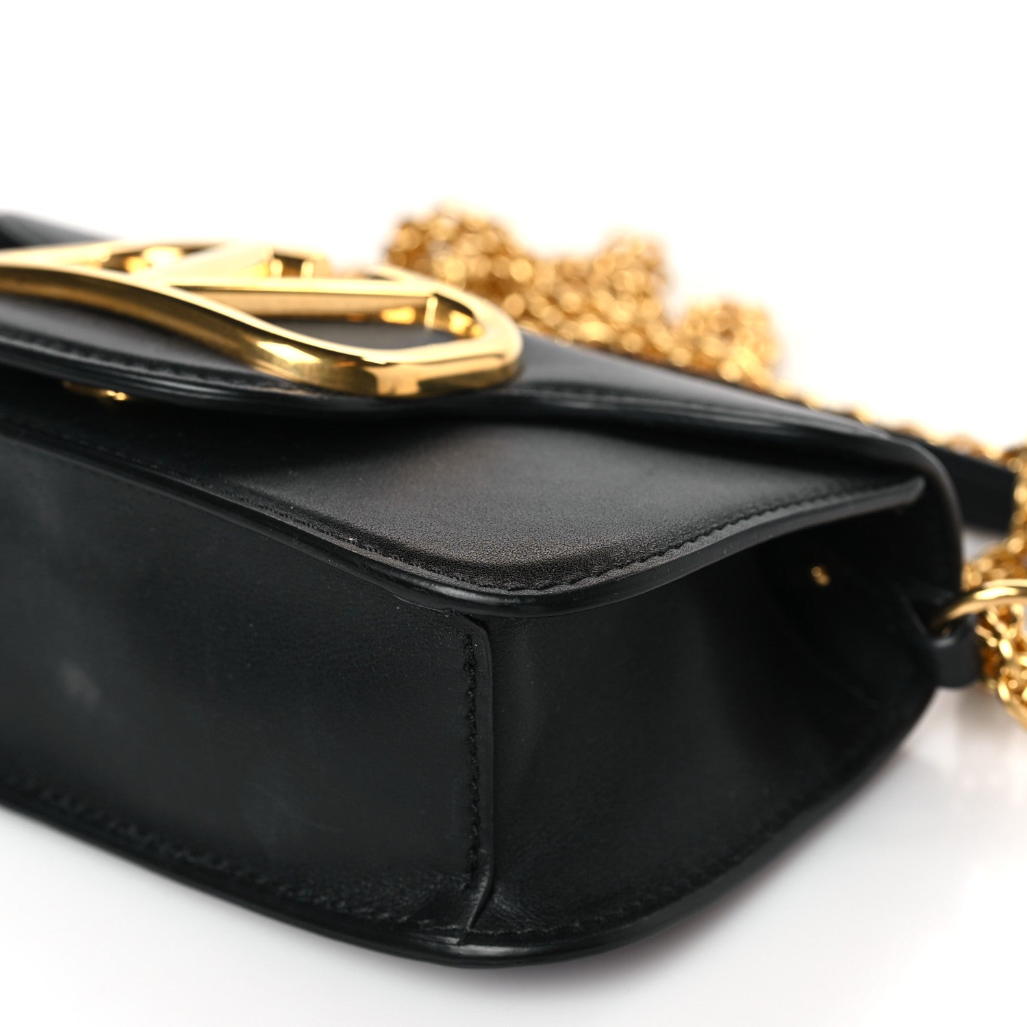 Valentino Garavani Calfskin Vlogo Small Loco Shoulder Bag Black 8 of 9