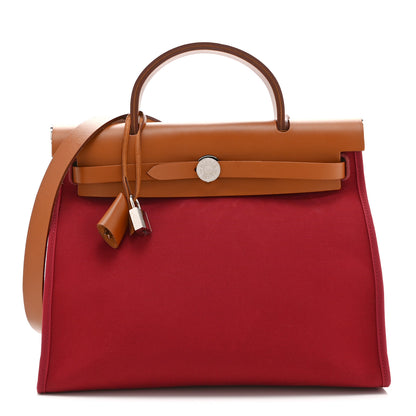 Hermes Vache Hunter Toile Herbag Zip 31 PM Rubis 1 of 11