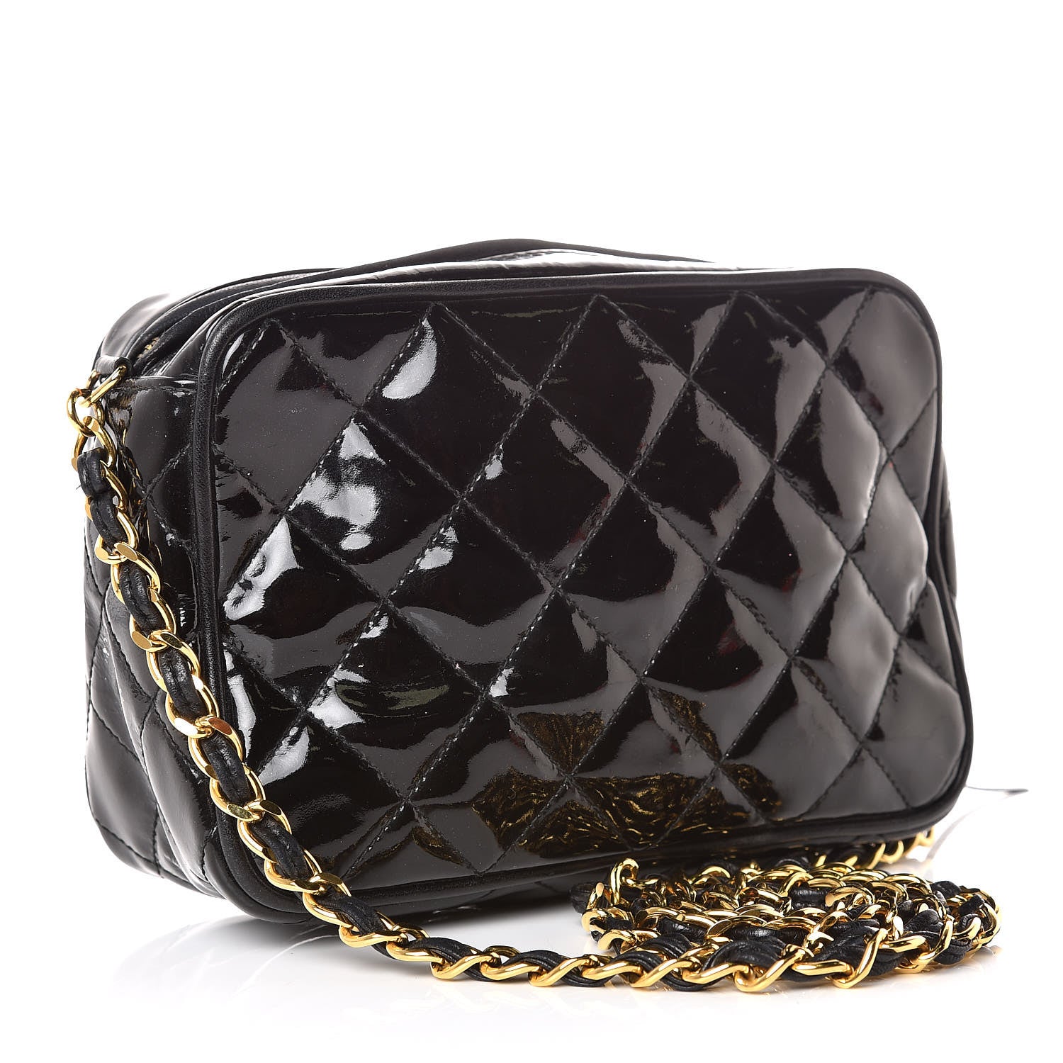 Chanel Patent Tassel Quilted Shoulder Bag Black 3 of 14