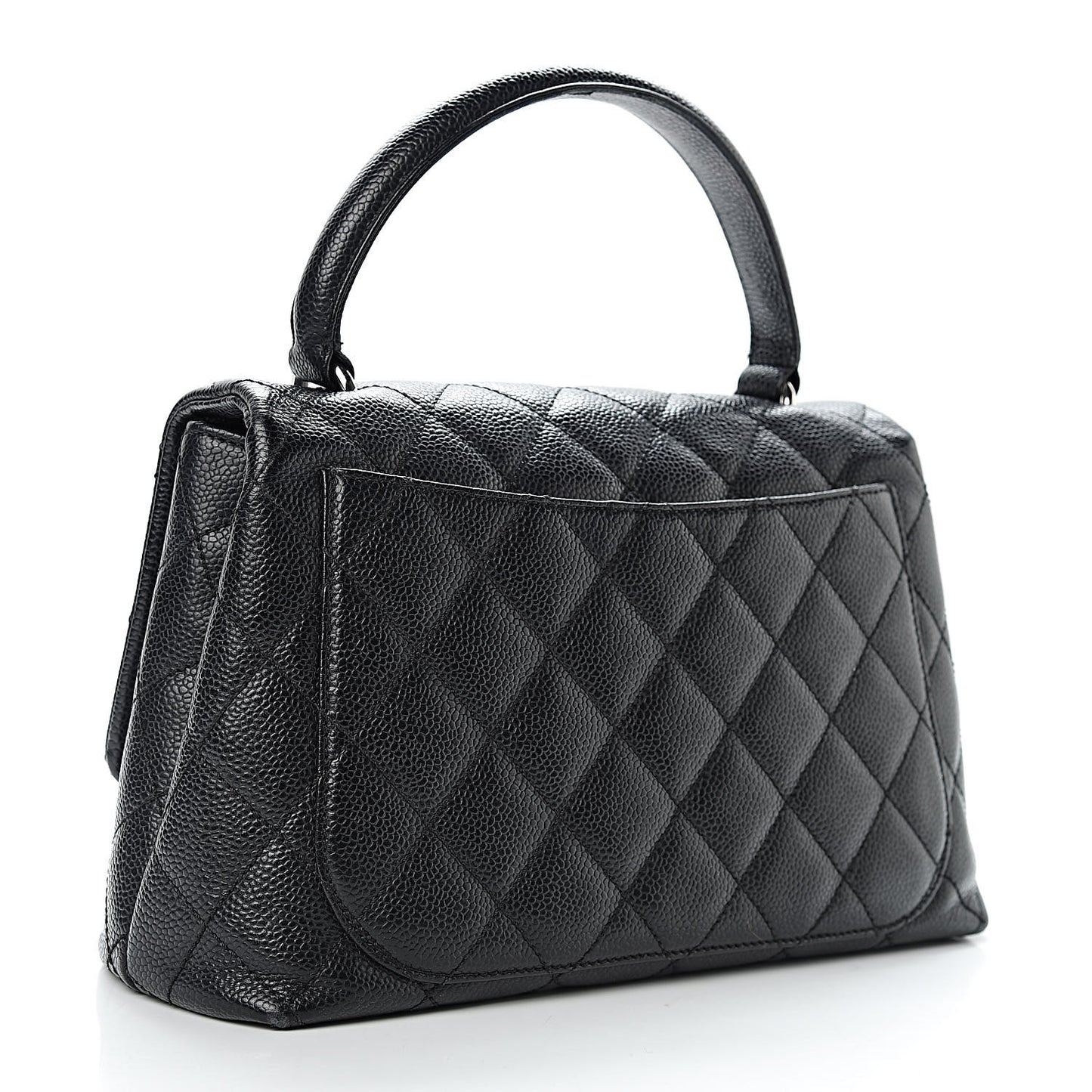 Caviar Quilted Medium Kelly Flap Bag Black