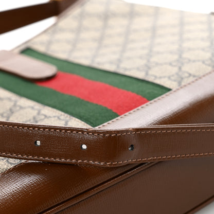 Gucci GG Supreme Monogram Azalea Calfskin Web Medium Jackie 1961 Hobo Beige Ebony Brown Sugar 13 of 14