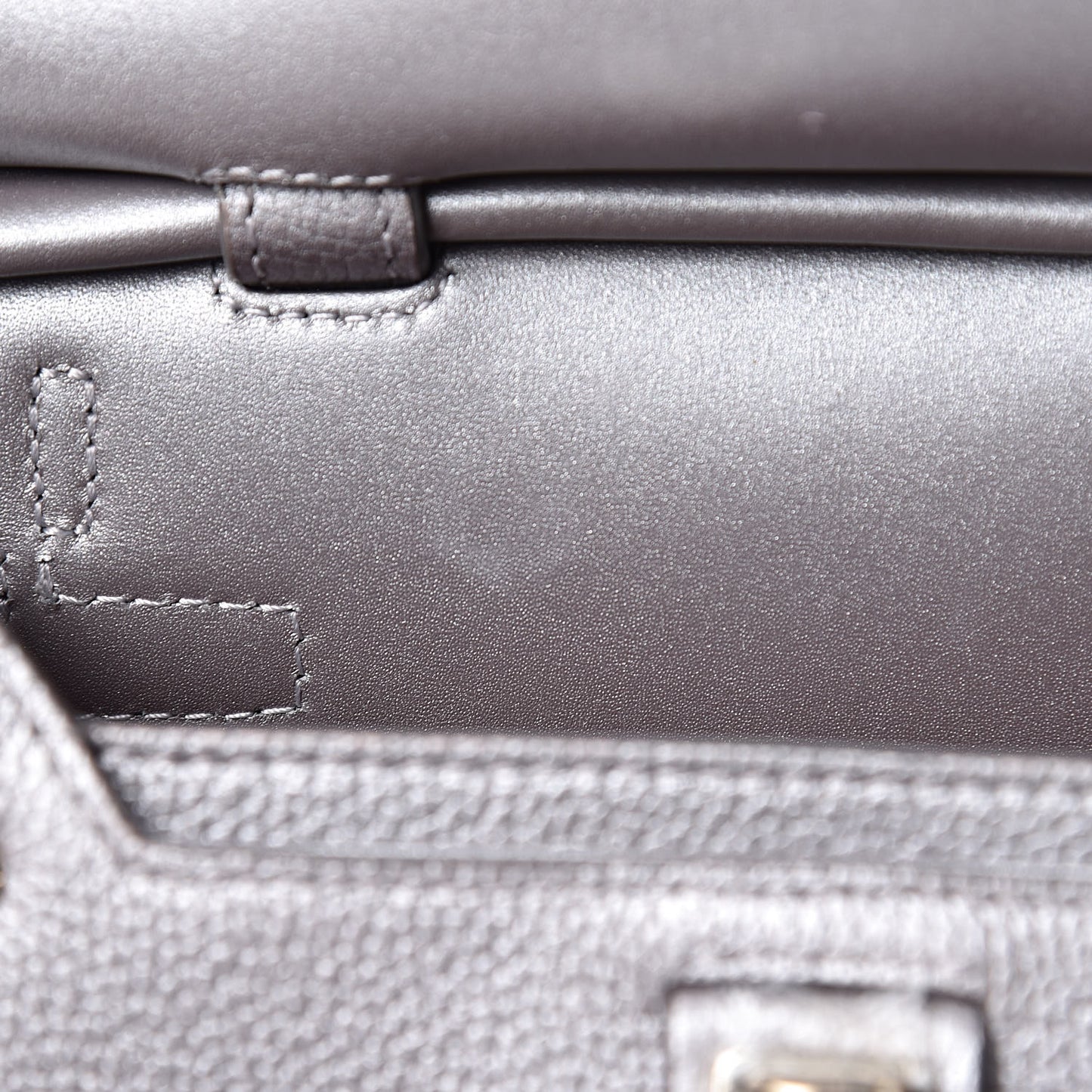 Metallic Grained Calfskin Mini Milla Crossbody Silver