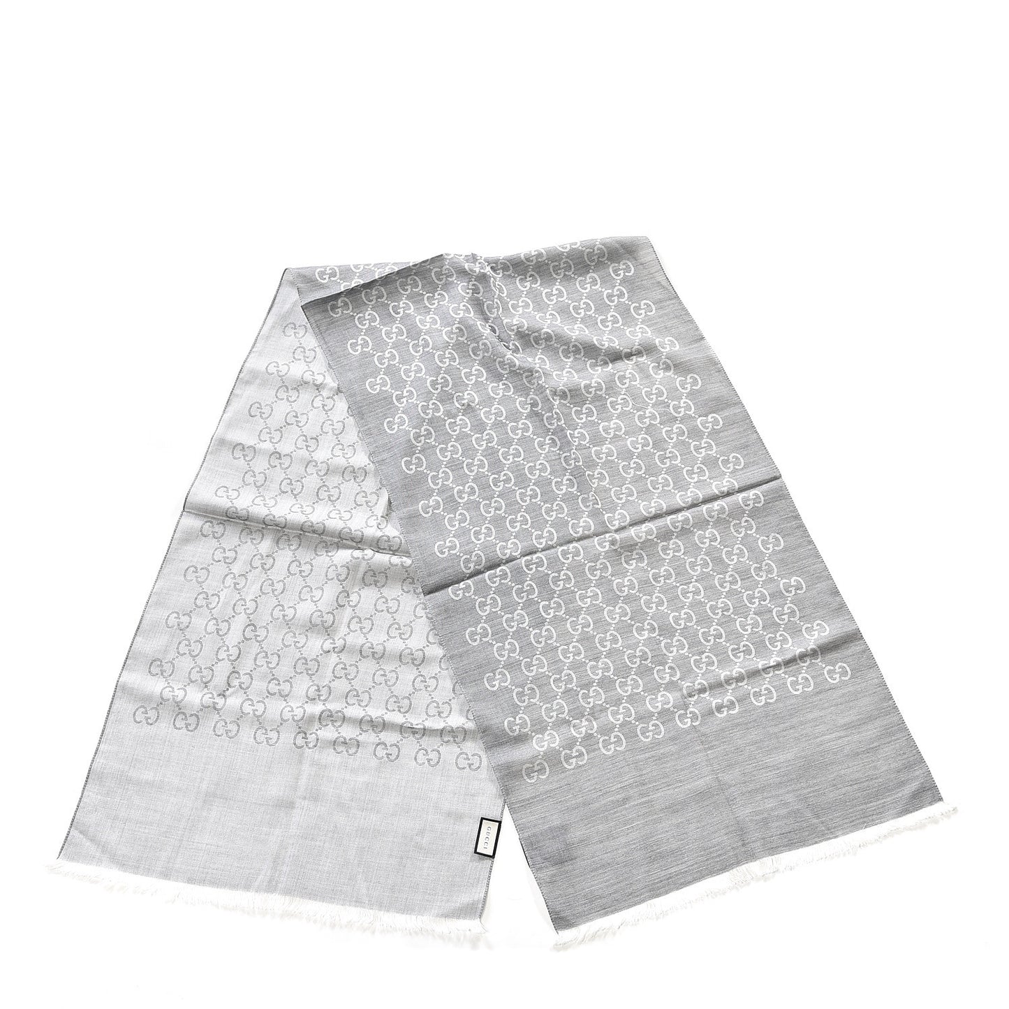 Wool Silk GG Monogram GGNat Scarf Lead