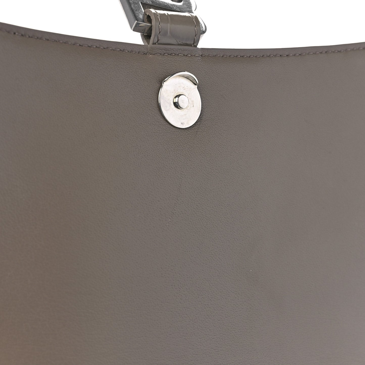 Shiny Calfskin Crocodile Embossed Medium Hourglass Top Handle Bag Mink Grey