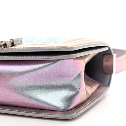 Chanel Iridescent Patent Calfskin PVC Quilted Small Boy Flap Light Purple 9 of 11