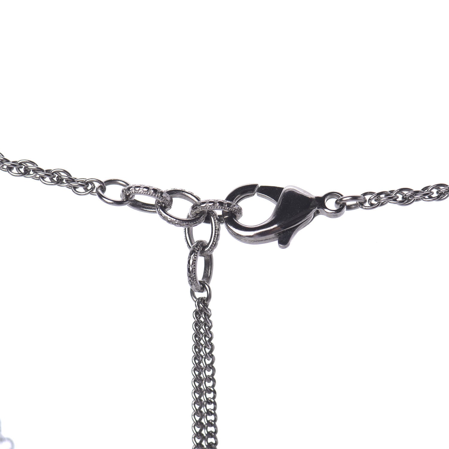 Chanel Crystal Pearl Beaded Enamel Camellia CC Pendant Necklace Silver Black 7 of 9