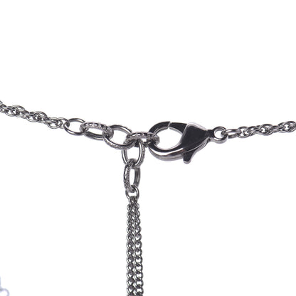Chanel Crystal Pearl Beaded Enamel Camellia CC Pendant Necklace Silver Black 7 of 9