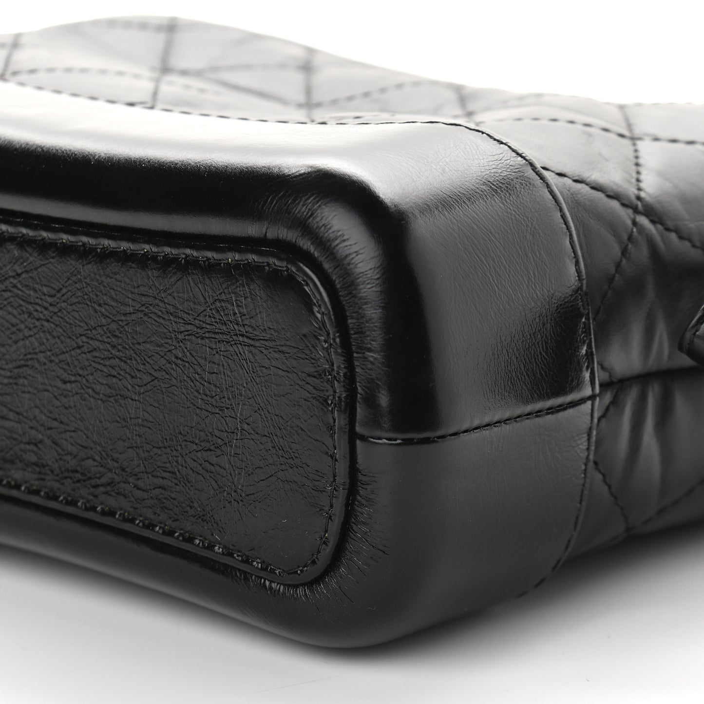 Aged Calfskin Quilted Small Gabrielle Hobo Black