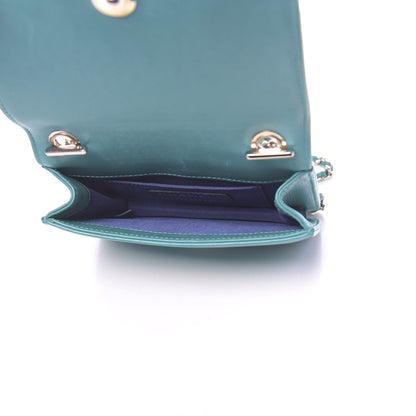 Chanel Plexiglass Patent Mini Boy Brick Flap Turquoise Navy 5 of 11