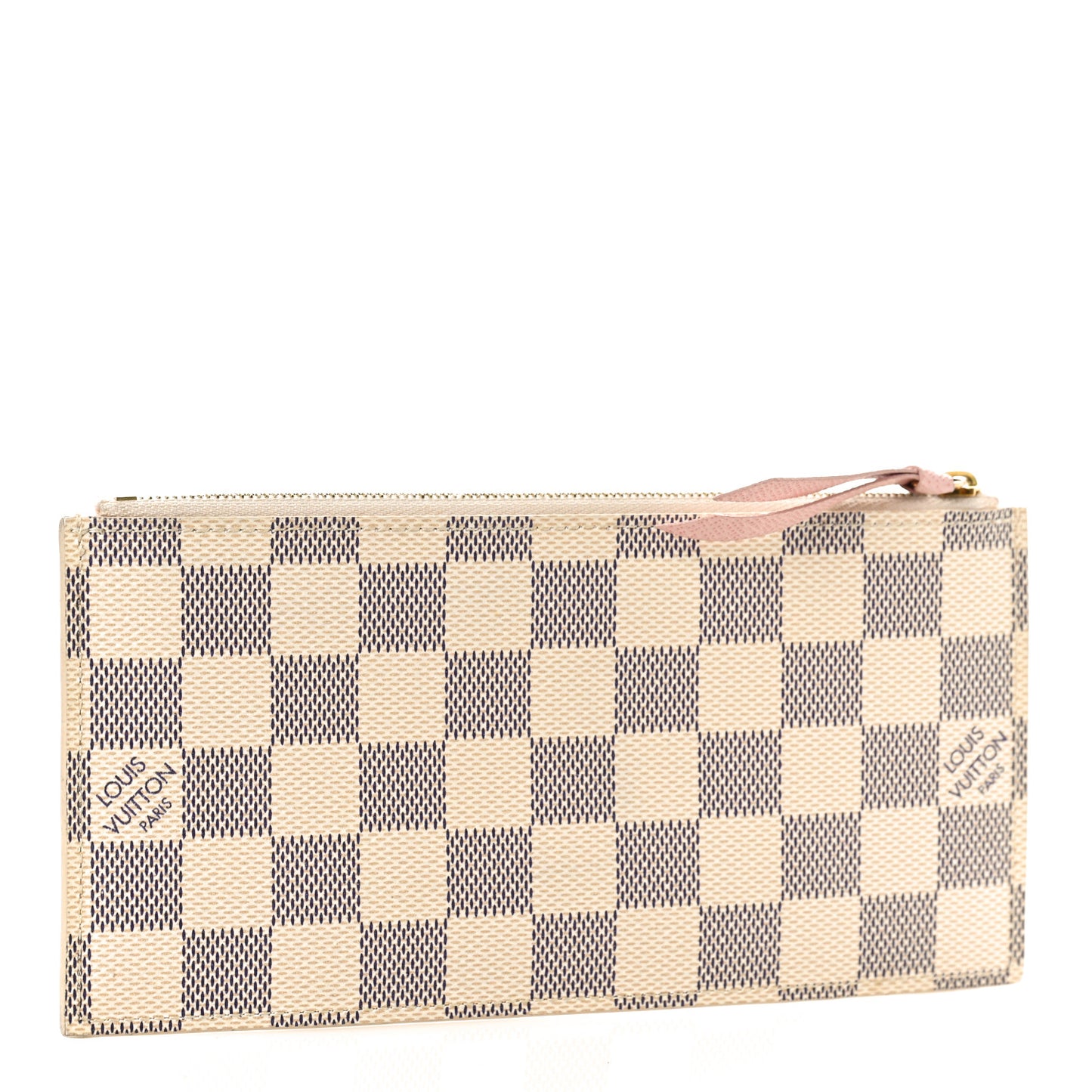 Damier Azur Felicie Chain Wallet Zippered Insert Rose Ballerine