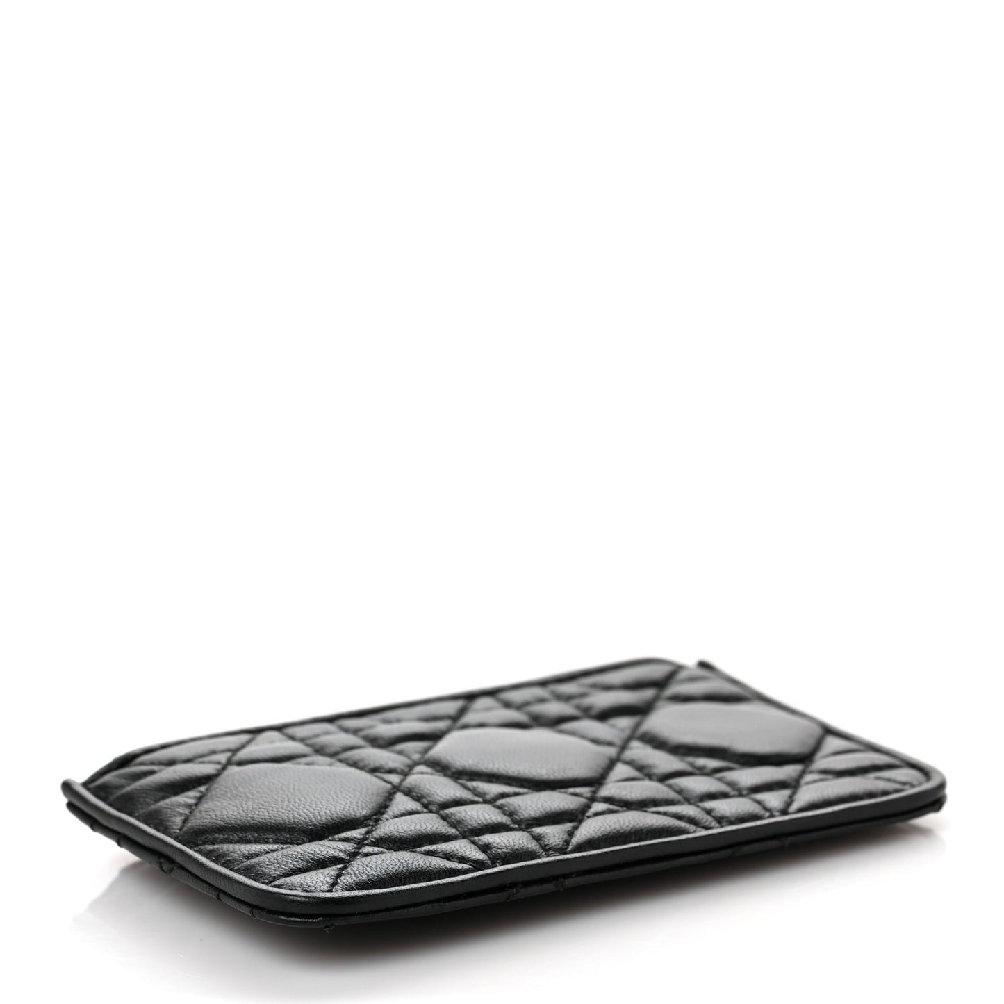 Lambskin Cannage Lady Dior Key Pouch Black